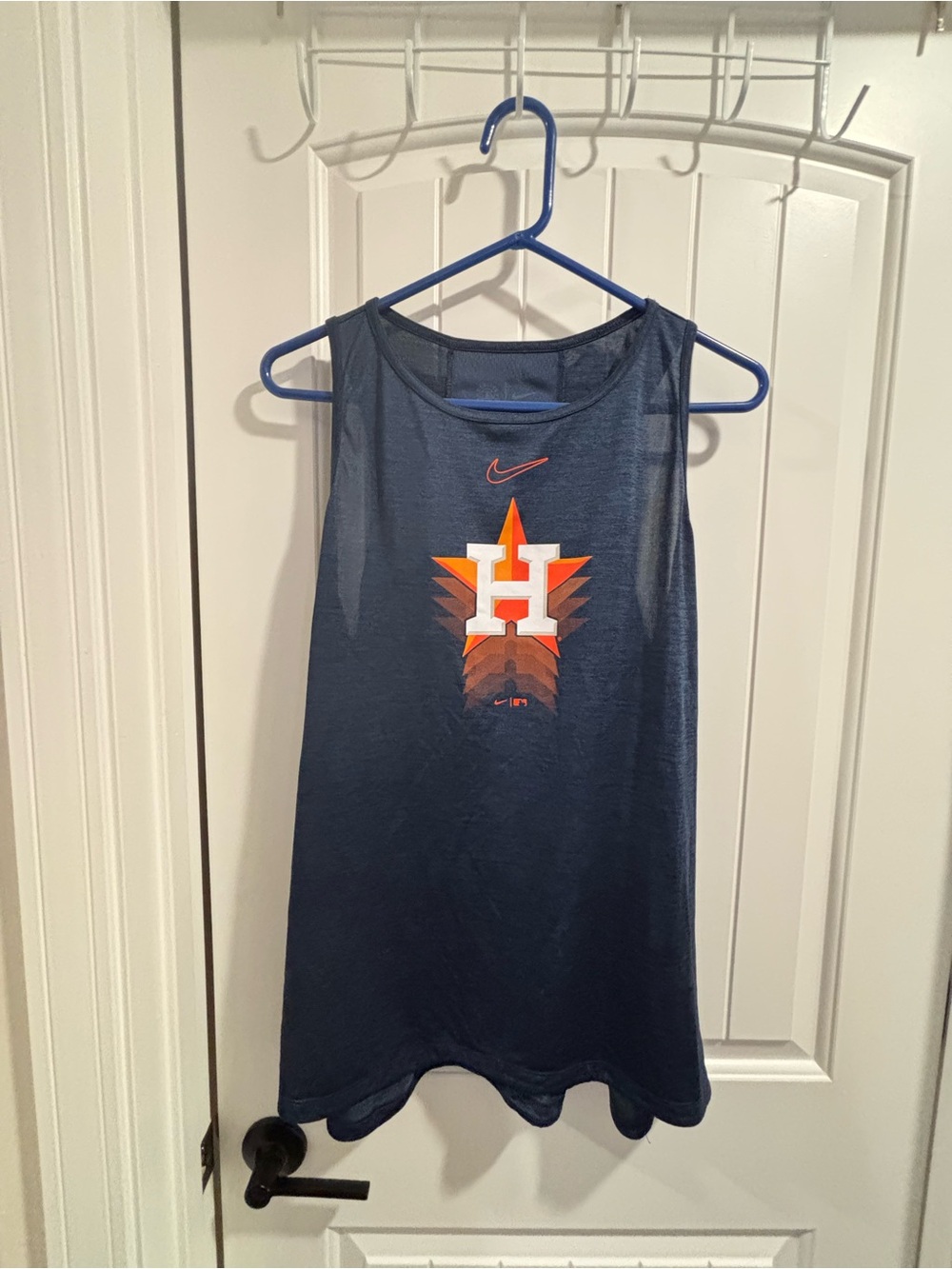 Nike MLB Navy Tank with Orange & White Astros H Logo